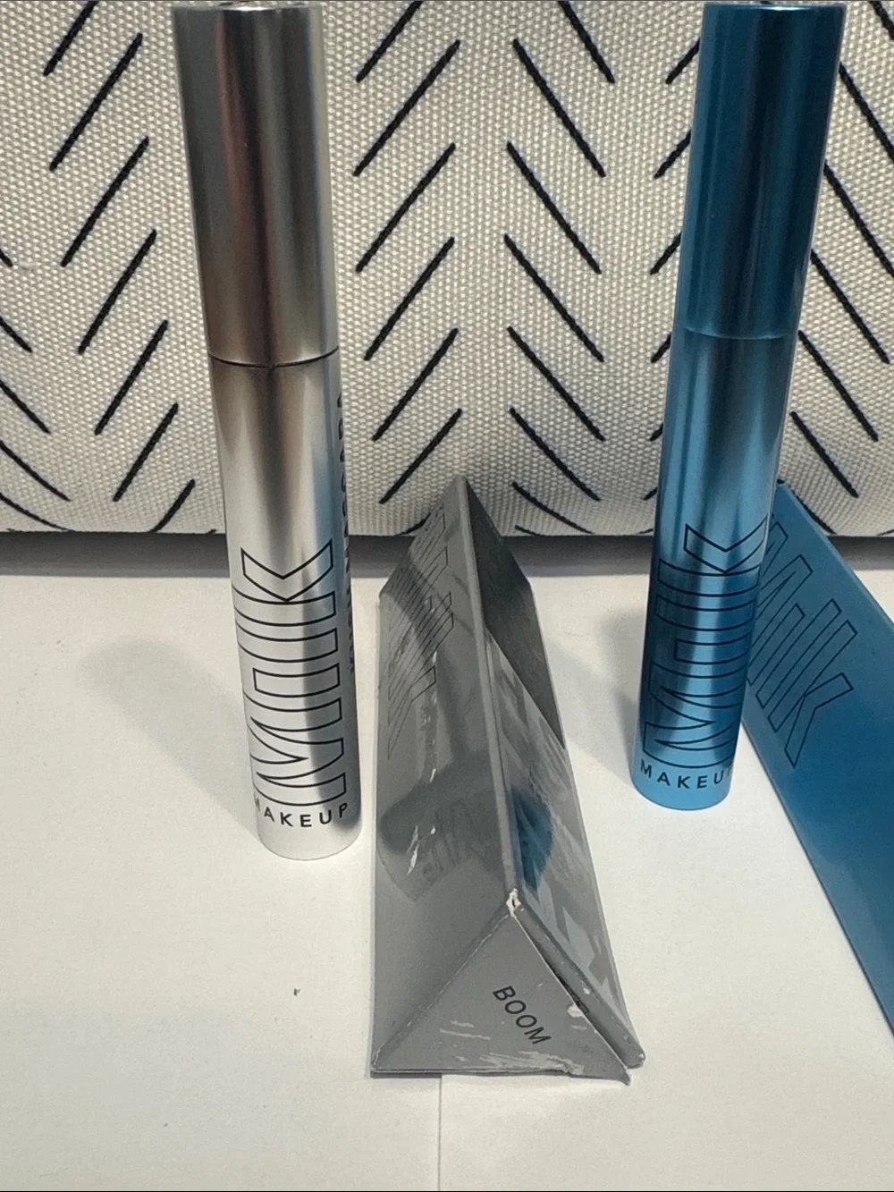 Milk Makeup Silver and Blue Mascara Tubes- Boom and Aces